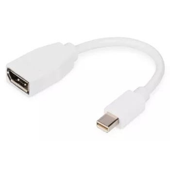 Przewód adaptera DisplayPort DIGITUS, mini DP - DP M/F, 0,15m, zgodny z DP 1.2, biały