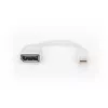 Przewód adaptera DisplayPort DIGITUS, mini DP - DP M/F, 0,15m, zgodny z DP 1.2, biały
