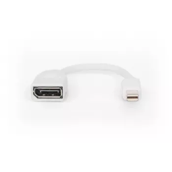 Przewód adaptera DisplayPort DIGITUS, mini DP - DP M/F, 0,15m, zgodny z DP 1.2, biały