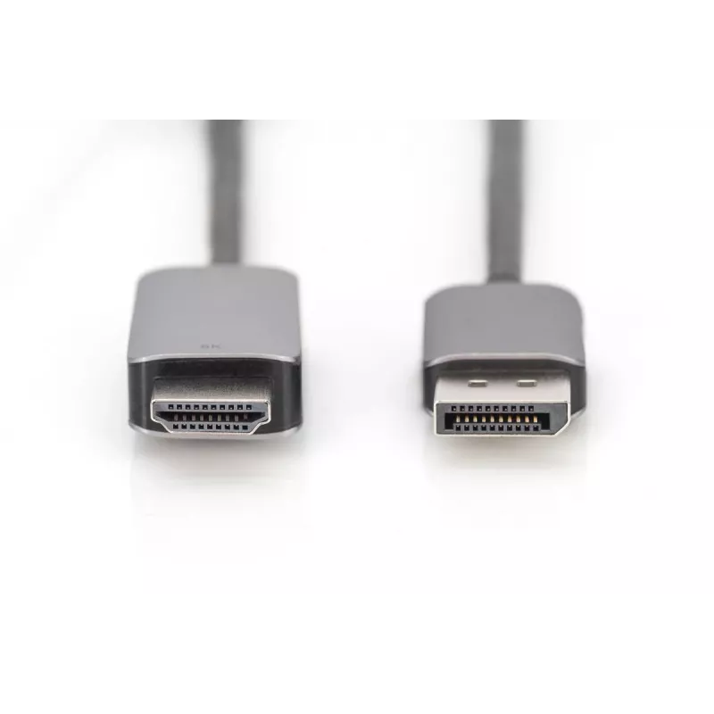 adapter kablowy DIGITUS DP na HDMI 8K@60Hz. Aluminiowa obudowa czarny 2 m