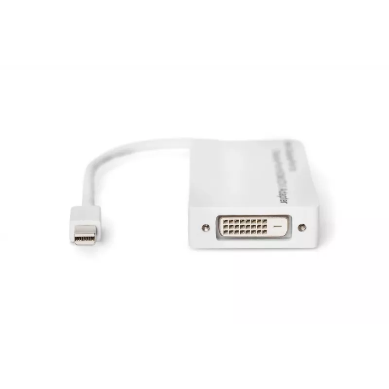 Adapter DIGITUS MiniDP na DP HDMI+DVI 20cm DP 1.1a kompatybilny biały