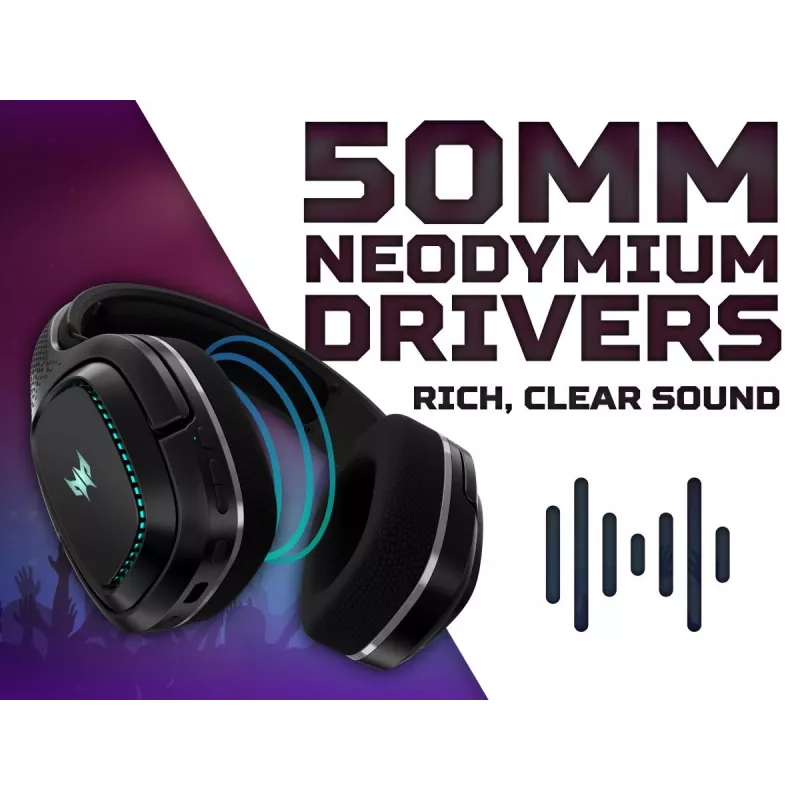 Zestaw słuchawkowy ACER Predator Galea 550 - Stereo - Bluetooth