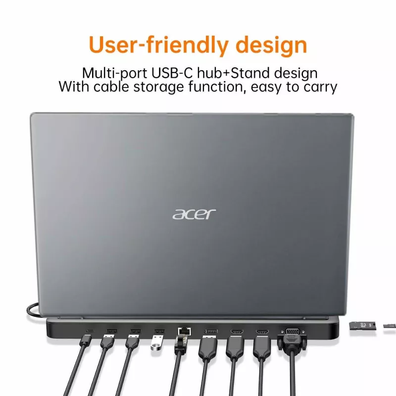 Acer 13-in-1 Type-C Minidock Wired USB 3.2 Gen 1 Czarny