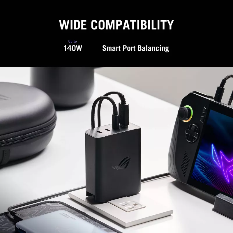 ASUS ROG 140W USB-C GaN Universal Czarny AC Fast charging Indoor