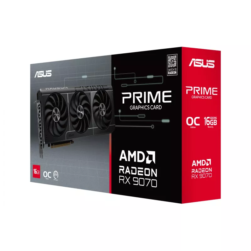 Karta graficzna ASUS Radeon RX 9070 16 GB GDDR6 PCIe 5.0, 256-bit, 3xDP 1xHDMI, 312 mm, 2.5-slot, edycja OC