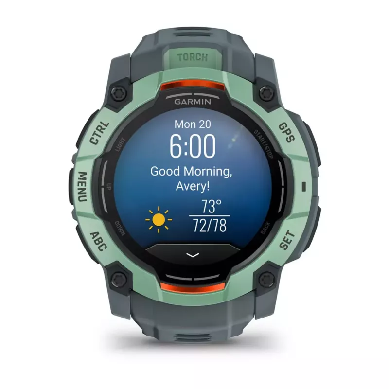 Smartwatch GARMIN Instinct 3 AMOLED — koperta 50 mm, AMOLED 1,3 cala, GPS/GLONASS/Galileo, 10 ATM, bateria 24 dni
