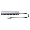 Manhattan USB-C Dock/Hub z czytnikiem kart, Porty (x5): Ethernet, HDMI, USB-A (x2) i USB-C, z Power Delivery (PD) 100 W - wymaga zewnętrznej ładowarki USB-C (nie dołączona). Zasilany przez USB (nie wymaga zewnętrznego zasilacza), gdy PD nie jest używane