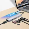 Manhattan USB-C Dock/Hub z czytnikiem kart, Porty (x5): Ethernet, HDMI, USB-A (x2) i USB-C, z Power Delivery (PD) 100 W - wymaga zewnętrznej ładowarki USB-C (nie dołączona). Zasilany przez USB (nie wymaga zewnętrznego zasilacza), gdy PD nie jest używane