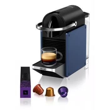 Ekspres do kawy na kapsułki De’Longhi Pixie EN127.BL — system Nespresso, zbiornik na wodę 1 L, 19 barów, 1260 W, 235×117×324 mm, 2,5 kg