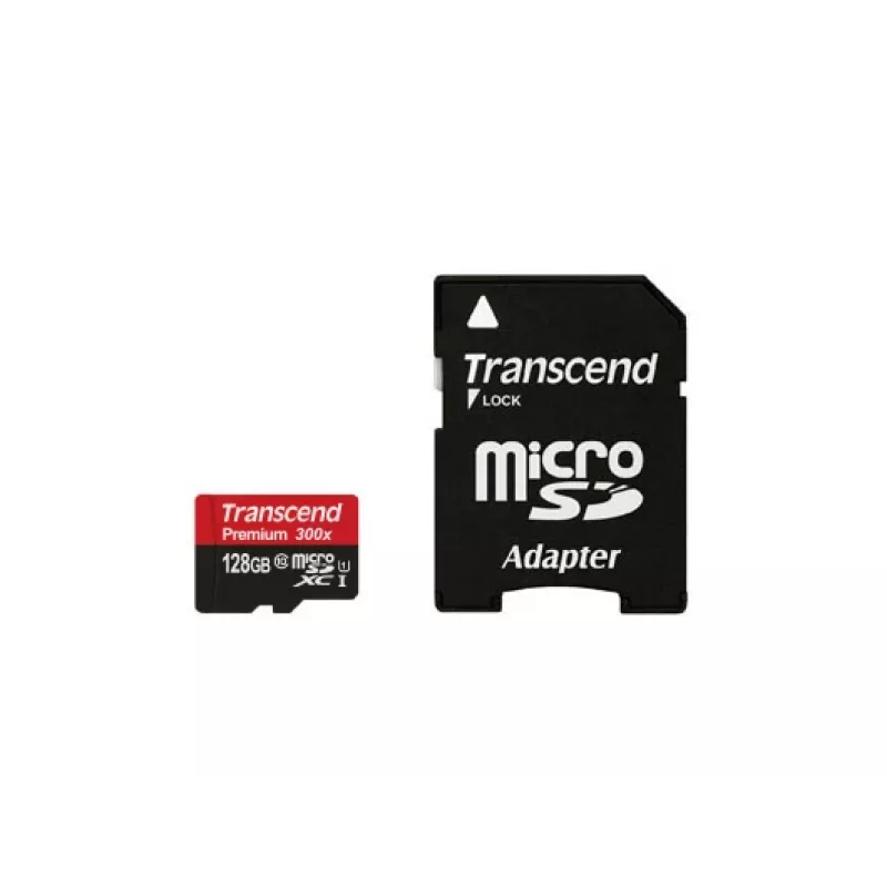 TRANSCEND 128GB Micro SDHC Class 10 UHS-1 z adapterem