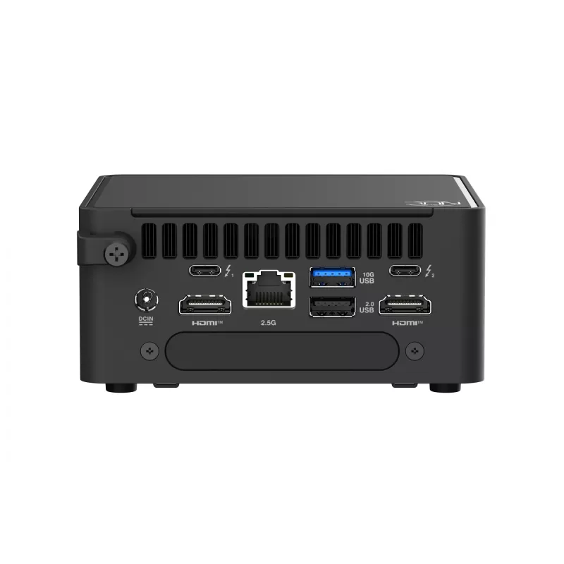 Mini PC barebone ASUS NUC 15 Pro RNUC15CRHU700002 — Intel Core Ultra 7 255H, DDR5 do 96 GB, Intel Arc 140T, Wi‑Fi 7, 2x HDMI 2.1