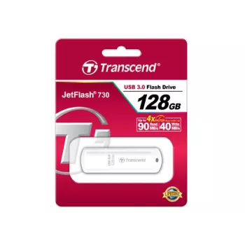 TRANSCEND Jetflash 730 - 128GB Pendrive USB - USB 3.0 - Biały