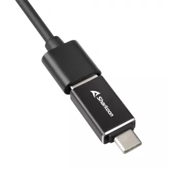 SHARKOON USB Hub - 3-port USB 3.2 Gen 1 Alu + Ethernet Czarny