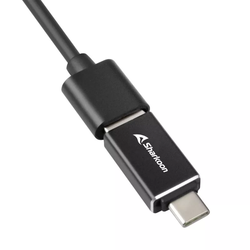 SHARKOON USB Hub - 3-port USB 3.2 Gen 1 Alu + Ethernet Czarny