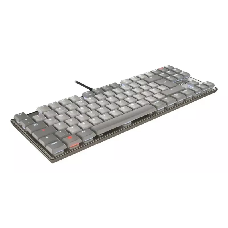 Mechaniczna klawiatura Tenkeyless Cherry KC 500 MX LP TKL — QWERTZ niemiecki, USB, 88 klawiszy, szary