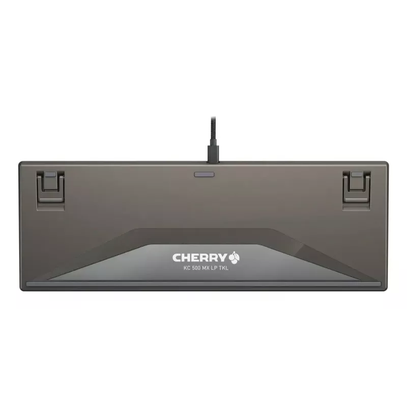 Mechaniczna klawiatura Tenkeyless Cherry KC 500 MX LP TKL — QWERTZ niemiecki, USB, 88 klawiszy, szary