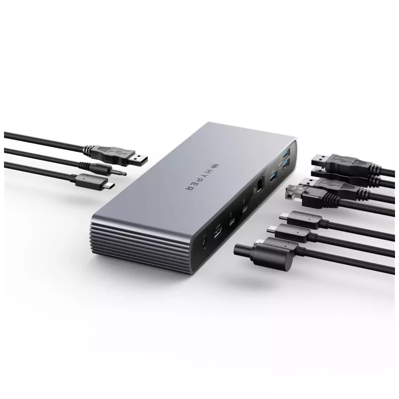 Targus HDTB4D-EUZ stacja dokująca/replikator portów Thunderbolt 4 Szary