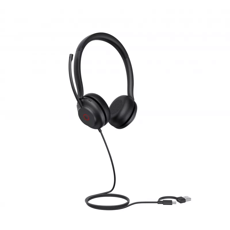 Zestaw słuchawkowy Yealink UH35 Dual UC USB-C/A, przewodowy, 20 - 20000 Hz, rozmowy/muzyka, 139,5 g, słuchawki, czarny
