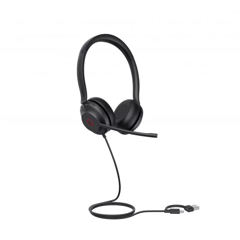 Zestaw słuchawkowy Yealink UH35 Dual UC USB-C/A, przewodowy, 20 - 20000 Hz, rozmowy/muzyka, 139,5 g, słuchawki, czarny