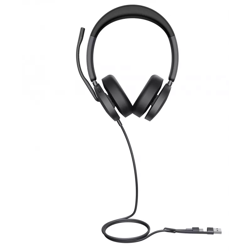 Yealink UH48 Dual Teams USB-C/A zestaw słuchawkowy, przewodowy, połączenia/muzyka, 20–20000 Hz, 169 g, zestaw słuchawkowy, czarny