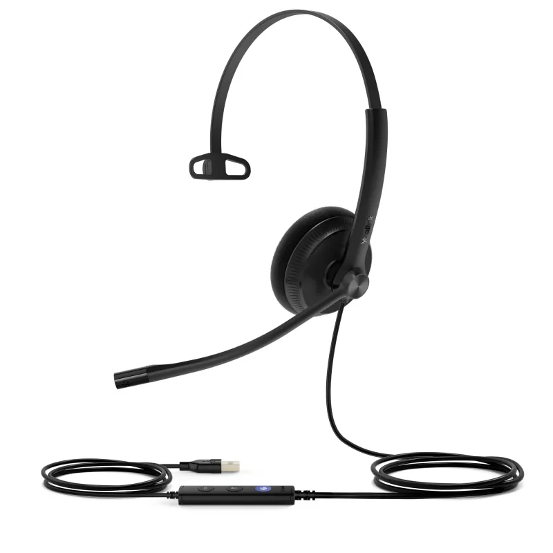 Yealink UH34 Lite Mono Teams Headset, przewodowy, 20–20000 Hz, biuro/centrum obsługi telefonicznej, 84 g, zestaw słuchawkowy, czarny