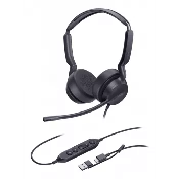 Yealink UH42 Dual UC USB-C/A Headset, przewodowy, połączenia/muzyka, 20 - 20000 Hz, 160 g, zestaw słuchawkowy, czarny