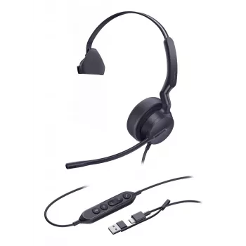 Yealink UH42 Mono UC USB-C/A Headset, przewodowy, Połączenia/Muzyka, 20 - 20000 Hz, 116 g, Zestaw słuchawkowy, Czarny