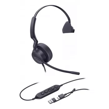 Yealink UH42 Mono UC USB-C/A Headset, przewodowy, Połączenia/Muzyka, 20 - 20000 Hz, 116 g, Zestaw słuchawkowy, Czarny