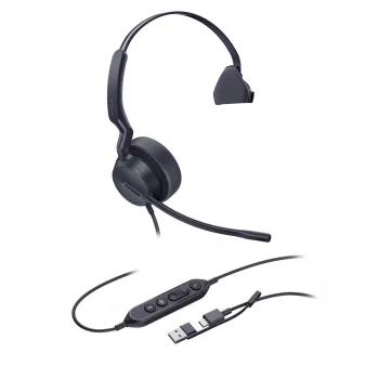 Yealink UH44 Mono Teams USB-C/A Headset, przewodowy, 20–20000 Hz, Biuro/Call center, 127 g, Zestaw słuchawkowy, czarny
