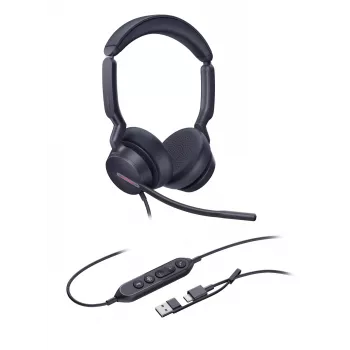Yealink UH46 Dual Teams USB-C/A Headset, Wired, 20 - 20000 Hz, Office/Call center, 166 g, Headset, Czarny
