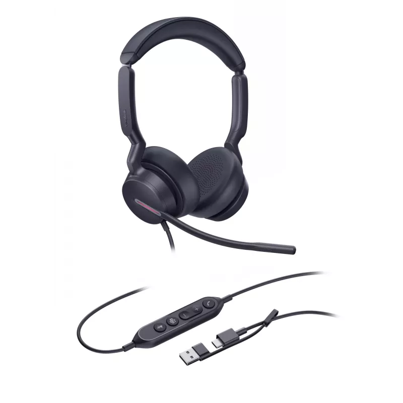 Yealink UH46 Dual Teams USB-C/A Headset, Wired, 20 - 20000 Hz, Office/Call center, 166 g, Headset, Czarny