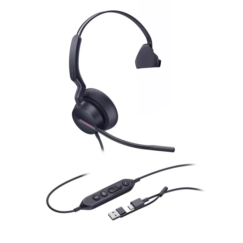 Yealink UH46 Mono Teams USB-C/A Headset, Wired, 20 - 20000 Hz, Office/Call center, 127 g, Headset, Czarny