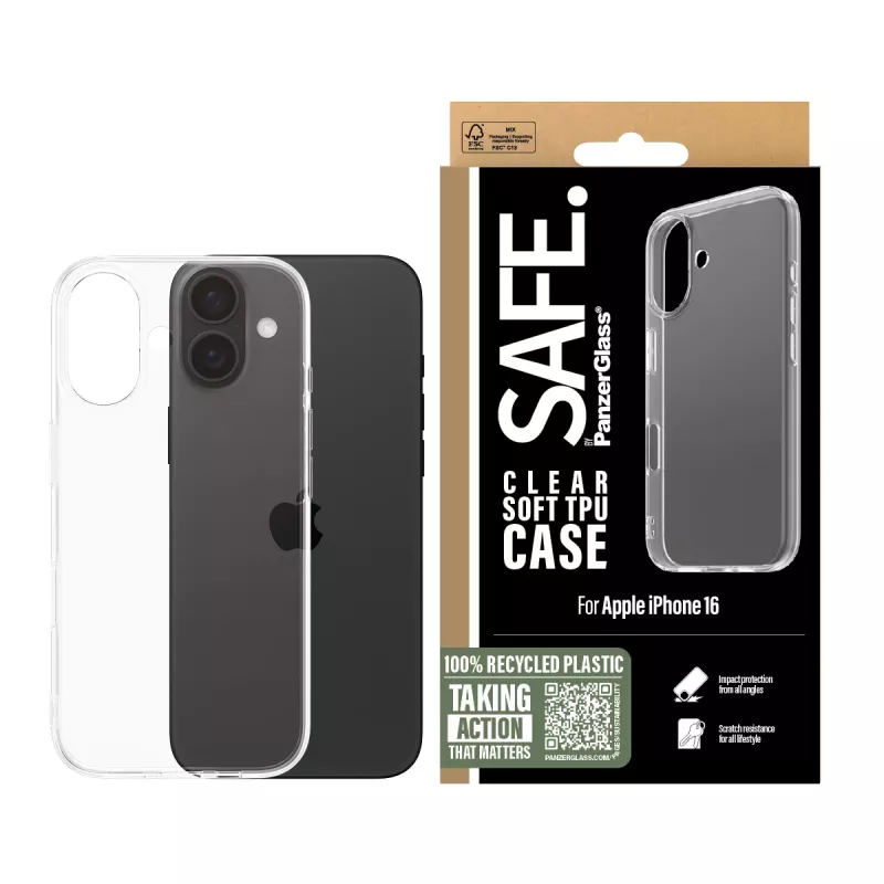 PanzerGlass SAFE. by ® etui TPU, przezroczyste, iPhone 16