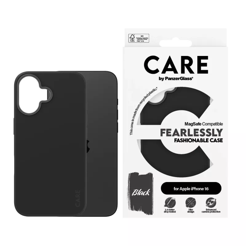 PanzerGlass CARE™ by ® etui czarne z MagSafe iPhone 16