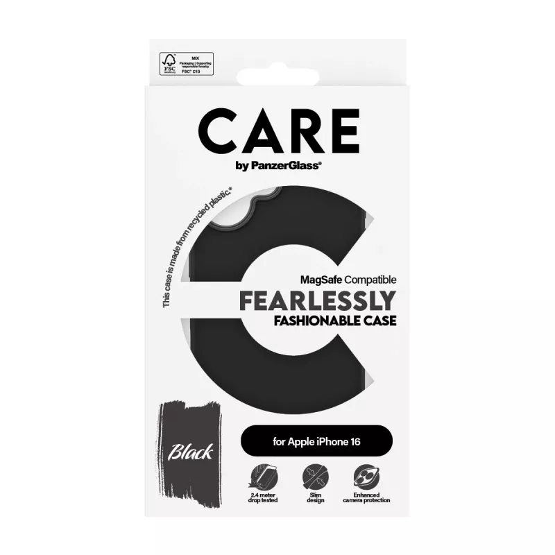 PanzerGlass CARE™ by ® etui czarne z MagSafe iPhone 16