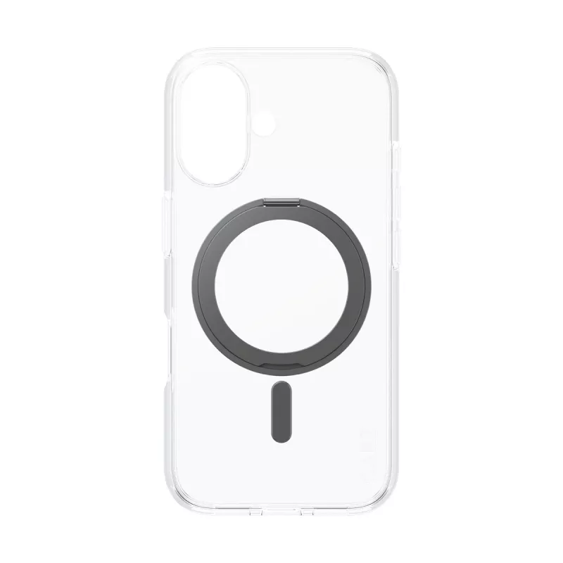 PanzerGlass CARE™ by ® etui transparentne z czarną podstawką i MagSafe iPhone 16