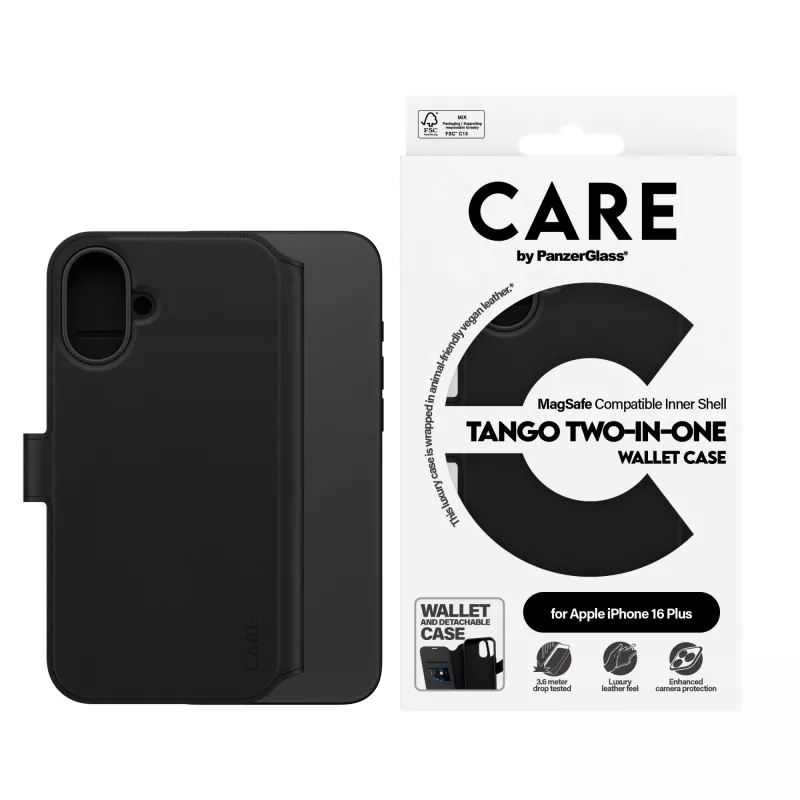 PanzerGlass CARE™ by ® Tango 2-w-1 Etui-portfel z MagSafe iPhone 16 Plus