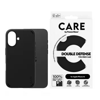 PanzerGlass CARE™ by ® Double Defense Case Black iPhone 16, Etui, Apple, Apple - iPhone 16, Czarny