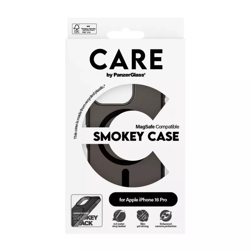 Cover PanzerGlass CARE by Flagship Case Urban Combat Smokey w. Czarny MagSafe iPhone '24 6.3 inch Pro