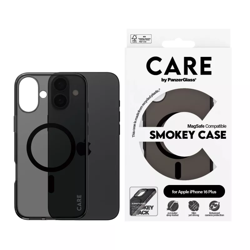 PanzerGlass CARE™ by ® Urban Combat Case Smokey w. Czarny MagSafe iPhone 16 Plus