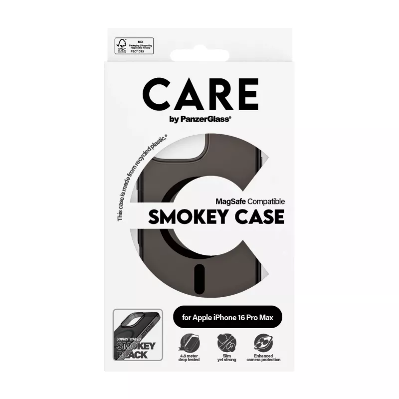 PanzerGlass CARE™ by ® Urban Combat Case Smokey w. Czarny MagSafe iPhone 16 Pro Max