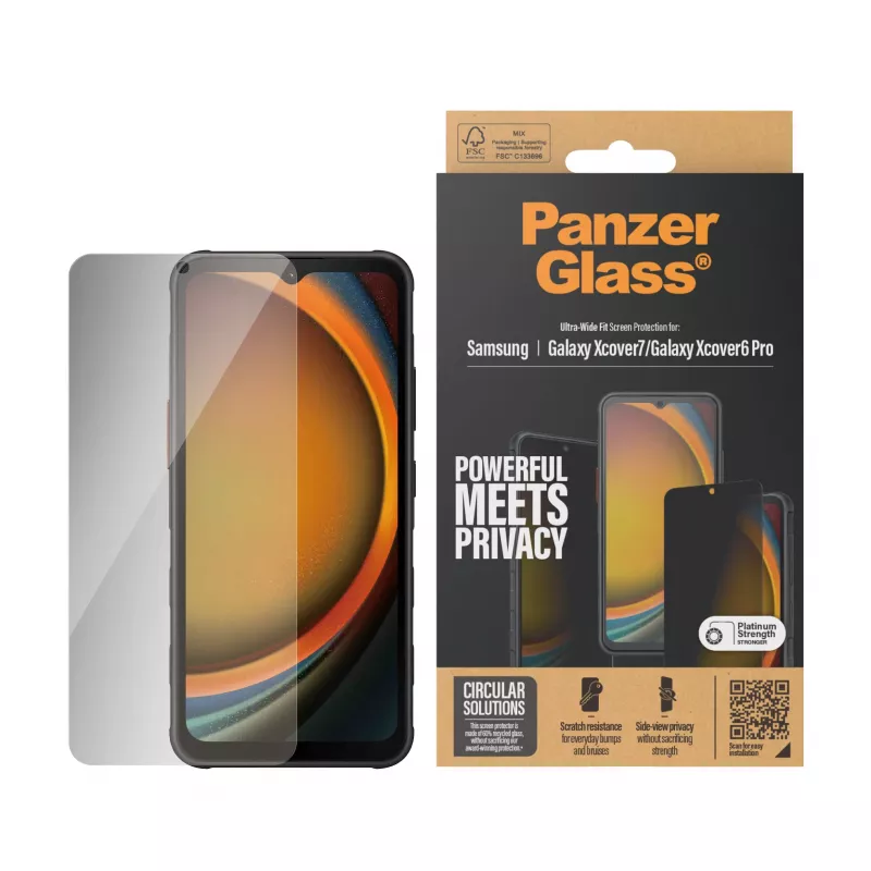 PanzerGlass ® Osłona ekranu z filtrem prywatyzującym Samsung Galaxy Xcover7 Pro | Xcover7 | Xcover6 Pro | Ultra-Wide Fit