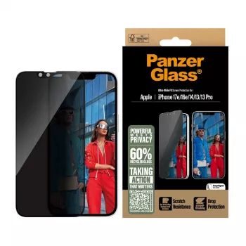 PanzerGlass ® Privacy Ochrona ekranu iPhone 17e | 16e | 14 | 13 | 13 Pro | Ultra-Wide Fit z EasyAligner