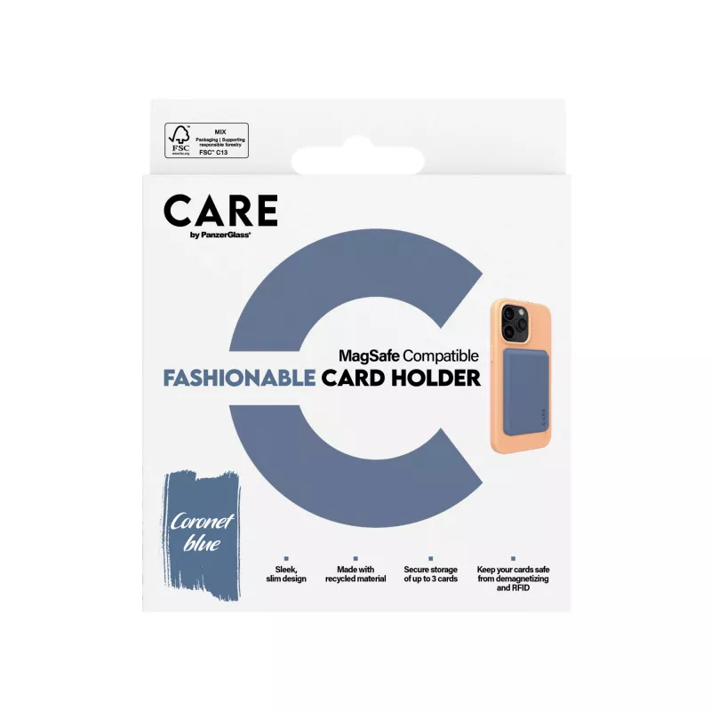 PanzerGlass CARE™ by ® Card Holder Blue iPhone, Cover, Apple, Apple - iPhone, Blue