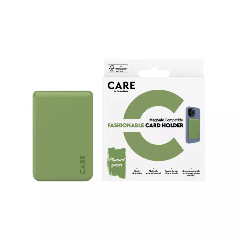PanzerGlass CARE™ by ® Card Holder Green iPhone, Cover, Apple, Apple - iPhone, Green