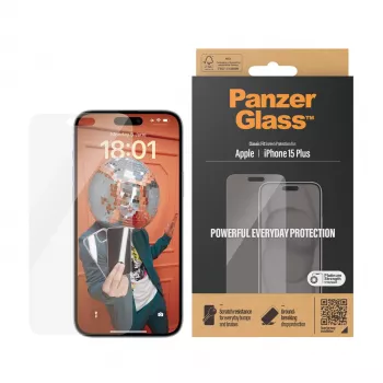 PanzerGlass ® Szkło ochronne iPhone 15 Plus | Classic Fit