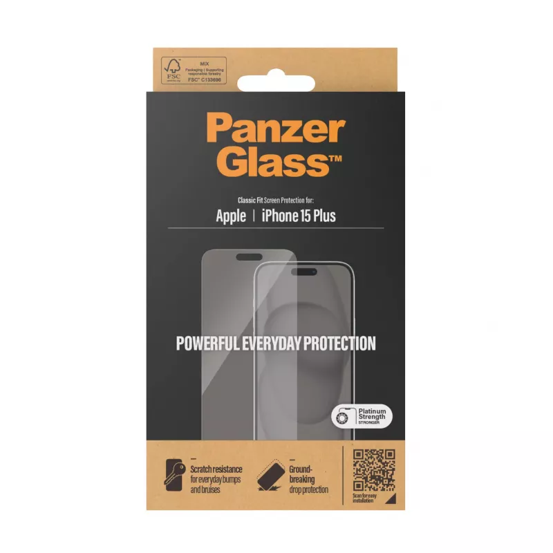 PanzerGlass ® Szkło ochronne iPhone 15 Plus | Classic Fit