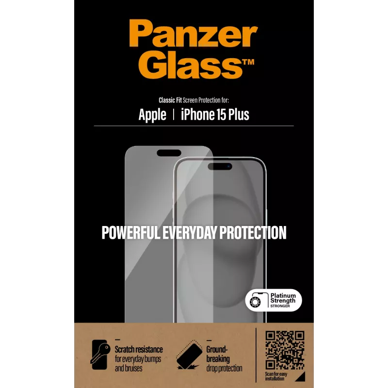 PanzerGlass ® Szkło ochronne iPhone 15 Plus | Classic Fit