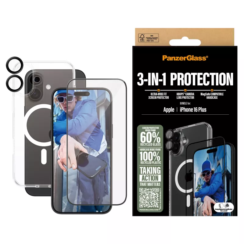PanzerGlass ® 3-w-1 Pakiet Ochronny iPhone 16 Plus