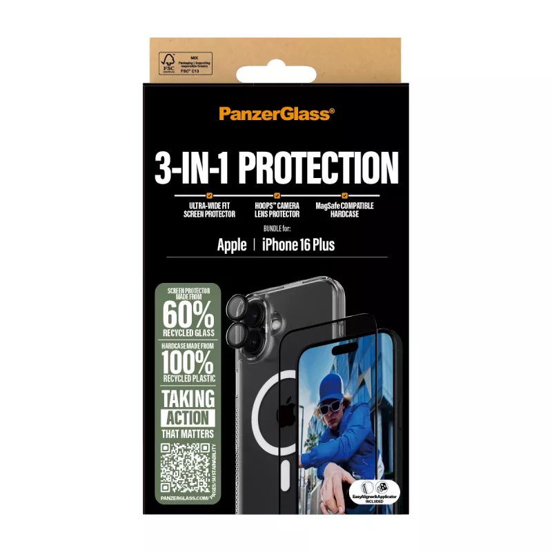 PanzerGlass ® 3-w-1 Pakiet Ochronny iPhone 16 Plus